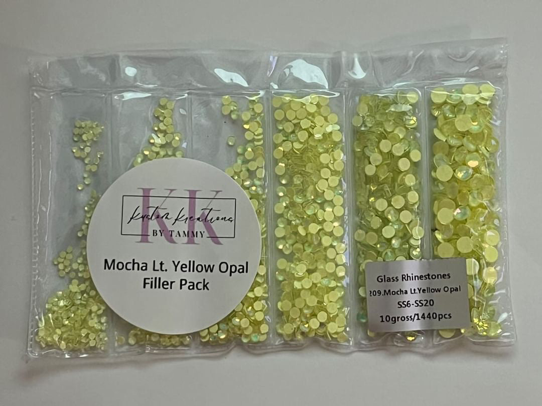 Light Yellow Mocha Opal Glass Flatback Rhinestones 1440 CT