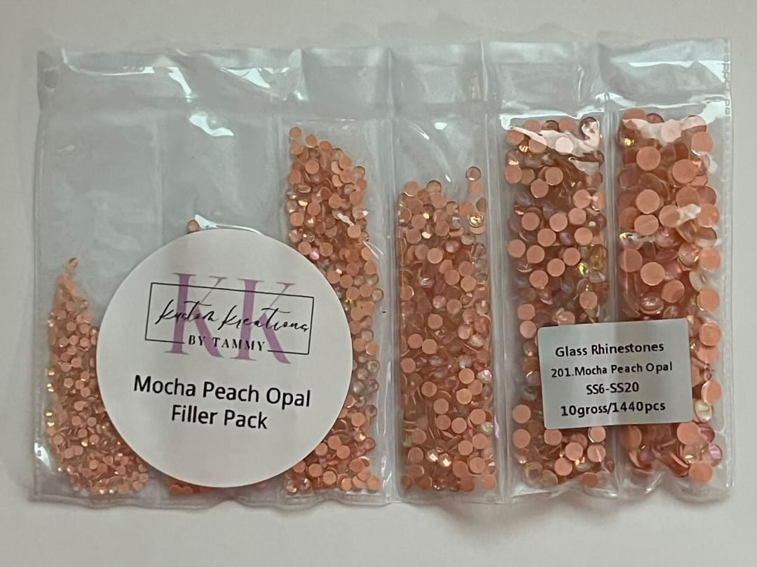 Peach Mocha Opal Glass Flatback Rhinestones 1440 CT