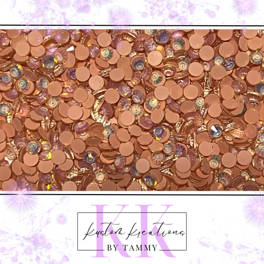 Peach Mocha Opal Glass Flatback Rhinestones 1440 CT