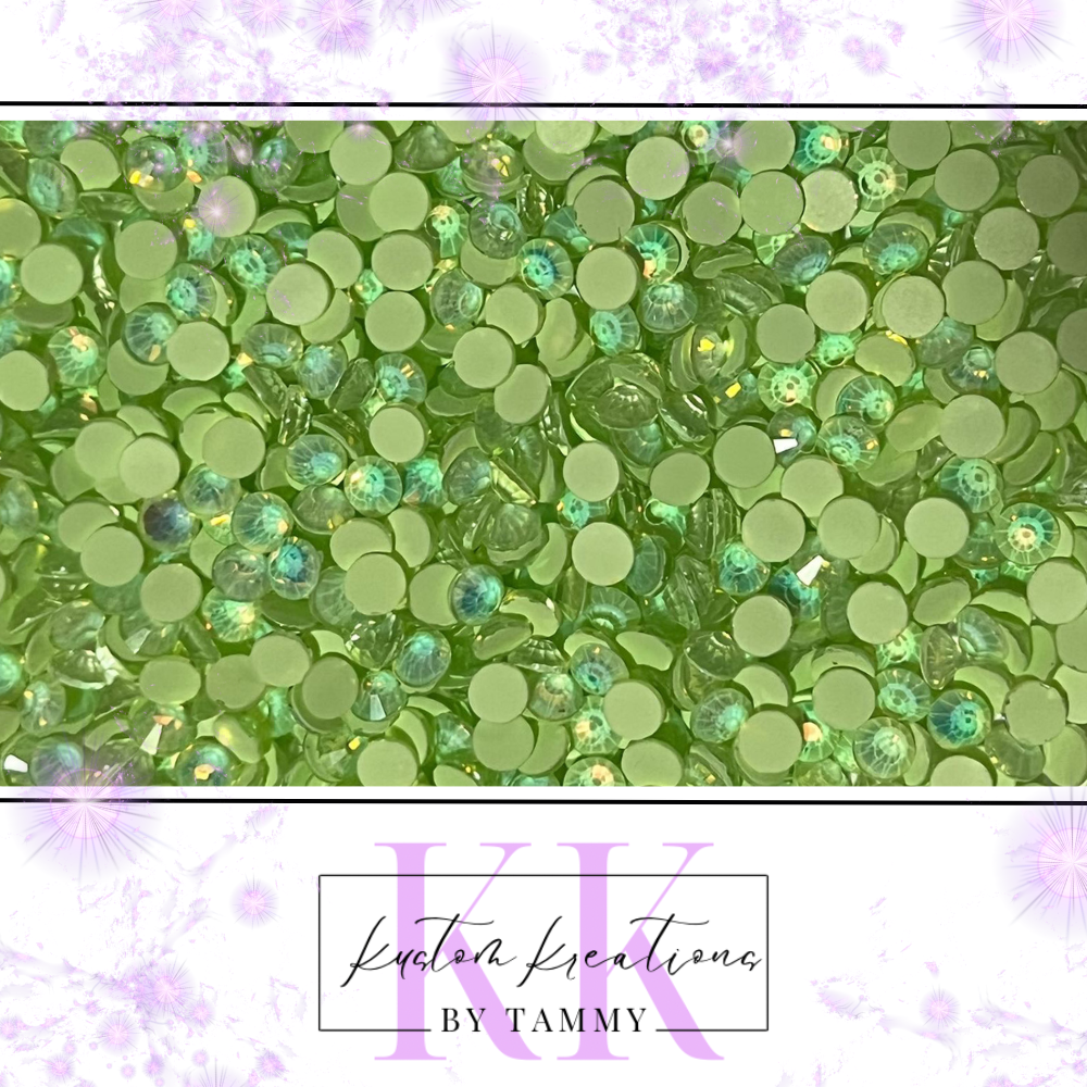 Light GreenMocha Opal Glass Flatback Rhinestones 1440 CT