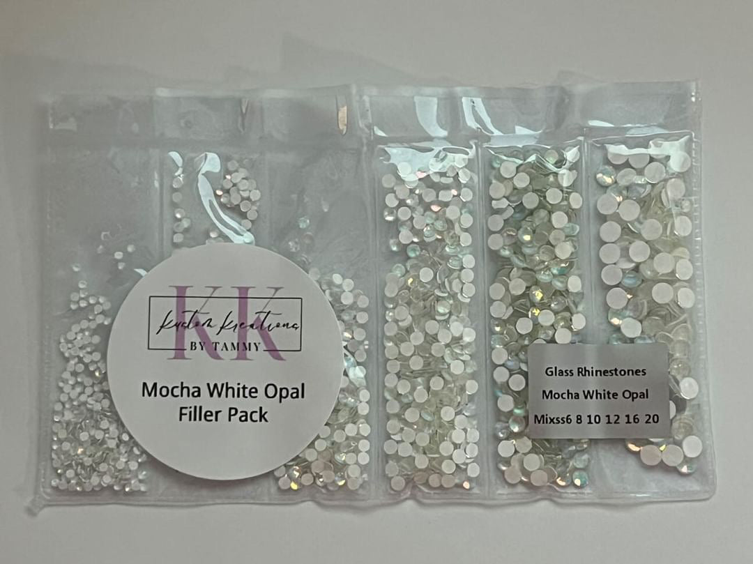 White Mocha Opal Glass Flatback Rhinestones 1440 CT