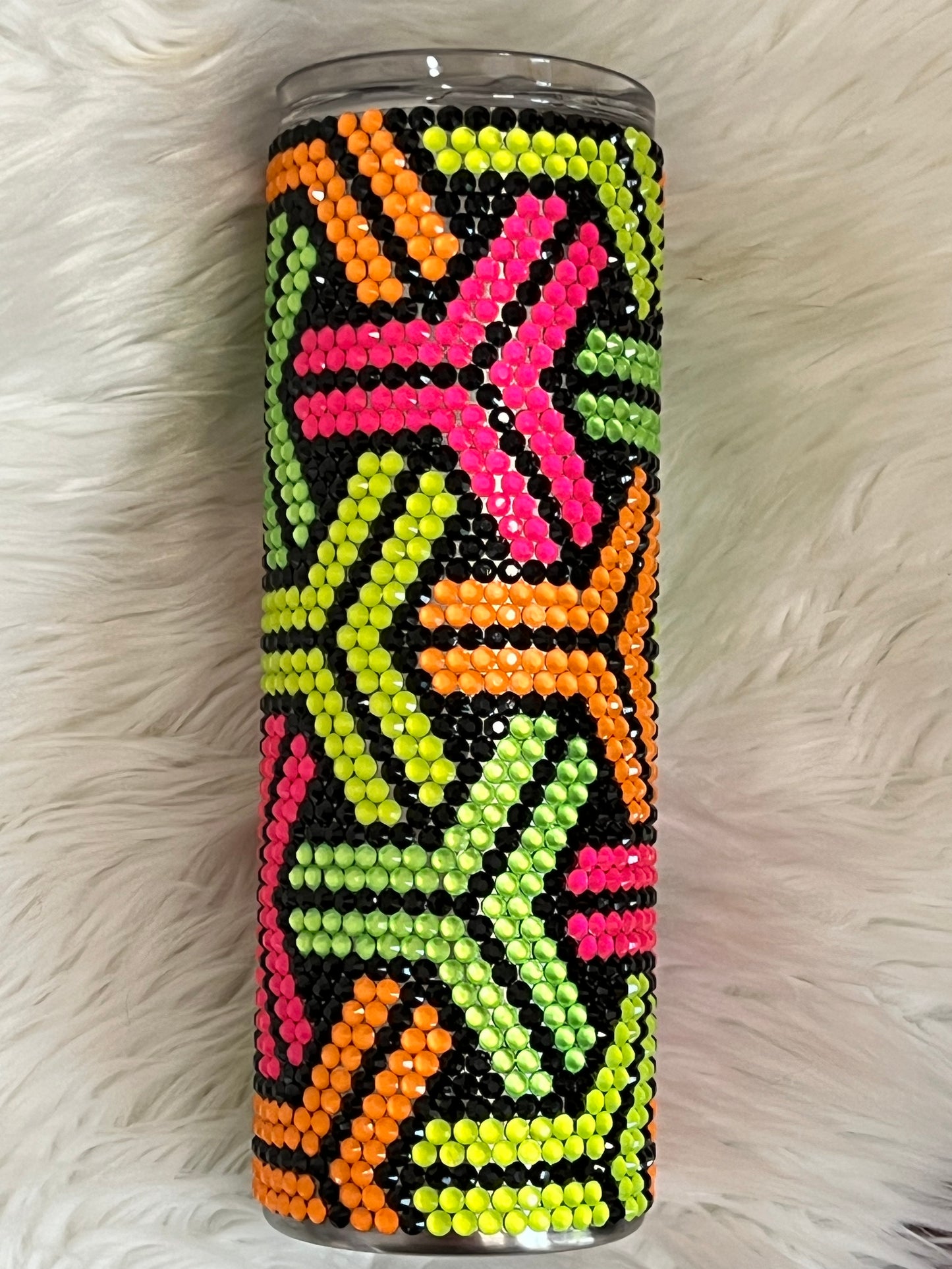 Neon rhinestone tumbler